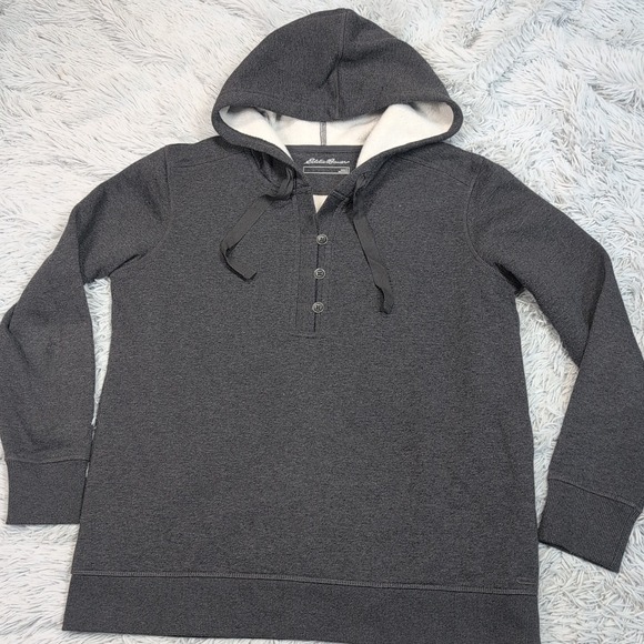 Eddie Bauer Tops - Eddie Bauer Sweatshirt Womens L Gray Hoodie Soft Gorpcore Comfort Casual